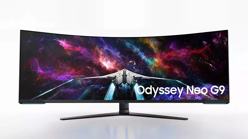 Samsungs 57-Zoll Odyssey Neo G9 Dual UHD Gaming Monitor title